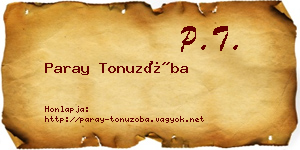 Paray Tonuzóba névjegykártya